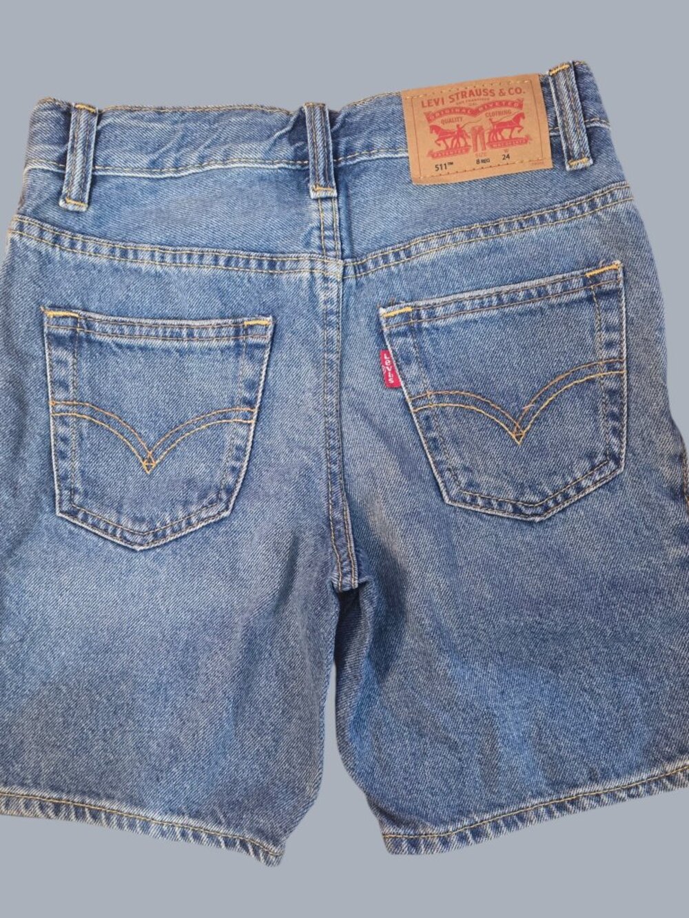 Levi’s 511 Slim Boys Distressed Denim Shorts Medium Wash Blue Size 8 Regular image 3